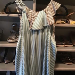 BCBG Striped Satin Halter Tank Top